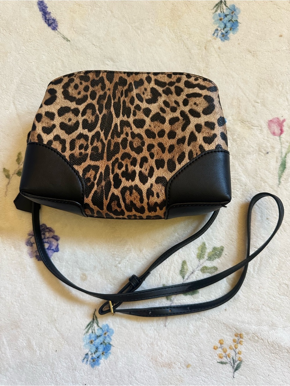 Nine West Leopard Print Crossbody in Black and Brown - Picture 3 of 3